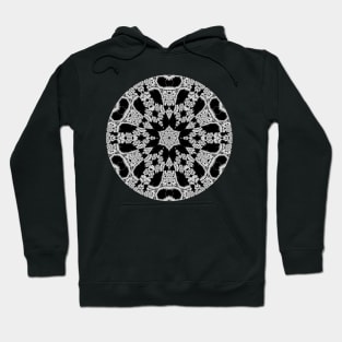 Black and White Flower Petals Abstract Hoodie